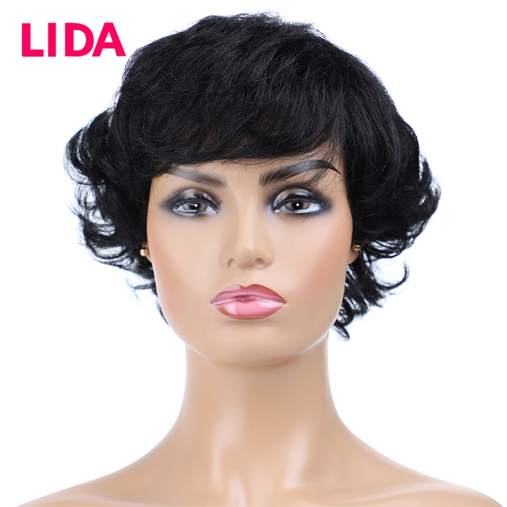 LIDA Human Hair Short Wigs Non Remy Brazilian Funmi Curly Full Machine Made Wigs 150% Density 6 Inch Wig For Women
LIDA Human Hair Short Wigs Non Remy Brazilian Funmi Curly Full Machine Made Wigs 150% Density 6 Inch Wig For Women