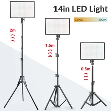 14inch Dimmable LED Video Light Panel 3200K-6000K Photography Lights With Tripod Remote Control For Youtube Photo Studio Lamp
14inch Dimmable LED Video Light Panel 3200K-6000K Photography Lights With Tripod Remote Control For Youtube Photo Studio Lamp
