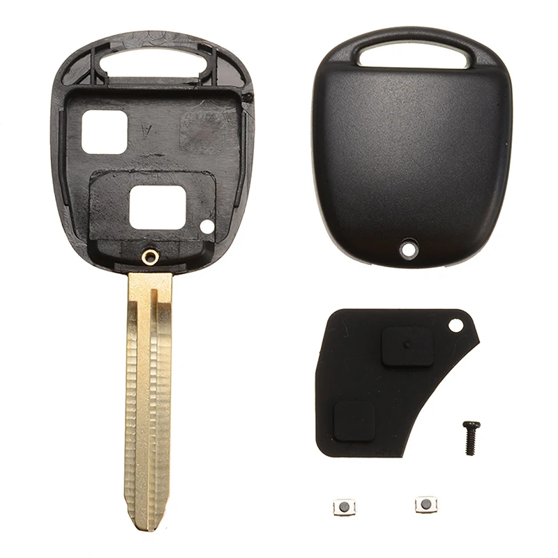 1pc Remote Car Key Shell Case For Toyota Yaris Prado Tarago Camry Corolla Blade + Rubber Button Pad + Micro Switches