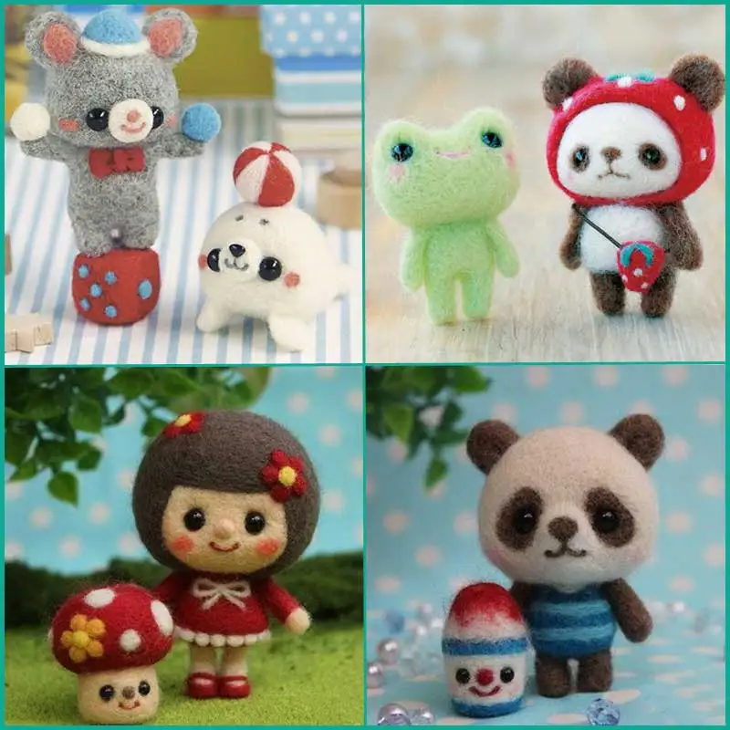 Custom Girl Wool needle felting Colorful cute panda bear funny DIY handcarft felted kit wool material package
Custom Girl Wool needle felting Colorful cute panda bear funny DIY handcarft felted kit wool material package