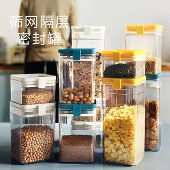 Sealed cans square transparent plastic sealed cans food cans 0.5L 1.0L 1.6L storage tank kitchen Noodle storage container
Sealed cans square transparent plastic sealed cans food cans 0.5L 1.0L 1.6L storage tank kitchen Noodle storage container