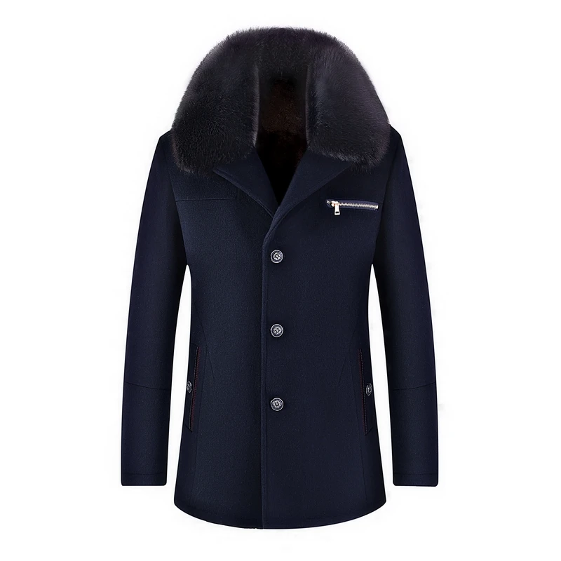 Winter Men Coat Fashion Brand Clothing Fleece Big fur collar Thick Warm Woolen Overcoat Male Wool Blend Men's Coat DB15-19 
Winter Men Coat Fashion Brand Clothing Fleece Big fur collar Thick Warm Woolen Overcoat Male Wool Blend Men's Coat DB15-19