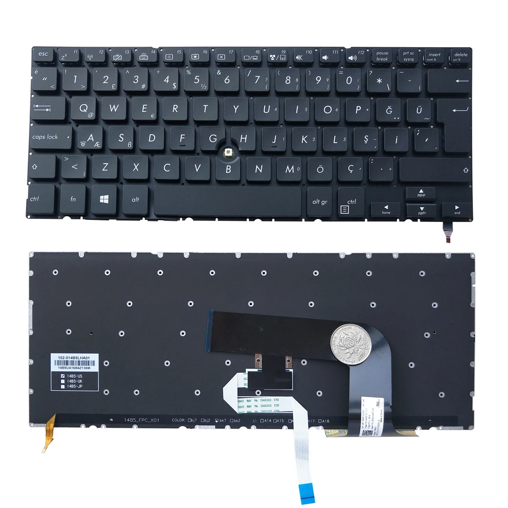 Испанская клавиатура OVY для ноутбука ASUS BU201 BU403UA BU403 с подсветкой P/N:0KN0 TE1RU12 0KNX0