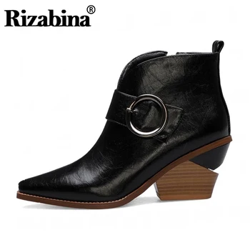 RIZABINA Women Ankle Boots Metal Buckle Sexy Pointed Toe Fall Winter Shoes Women Zipper High Heel Footwear Plus Size 34-44
RIZABINA Women Ankle Boots Metal Buckle Sexy Pointed Toe Fall Winter Shoes Women Zipper High Heel Footwear Plus Size 34-44