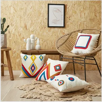 Cotton Canvas Geometric Embroidery Pillow Cover Beige Blue Red Home Decor Cushion Cover Sofa PillowCase Pillow Sham 45x45cm
Cotton Canvas Geometric Embroidery Pillow Cover Beige Blue Red Home Decor Cushion Cover Sofa PillowCase Pillow Sham 45x45cm