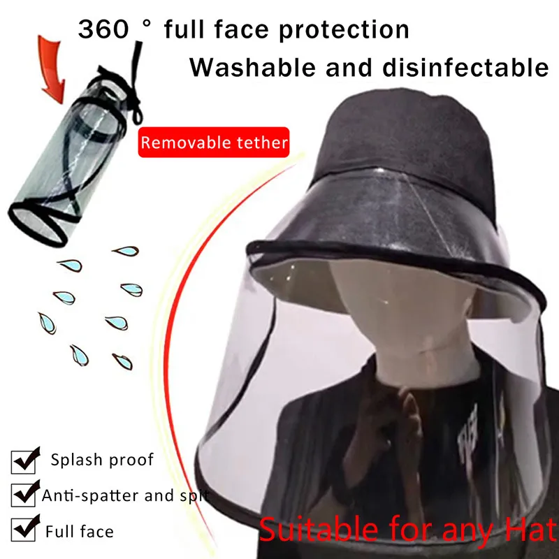 Protective Transparent Mask Anti-fog Virus Coronavirus Saliva Face Masks Windproof Fisherman Hat With Removable Protection Cap
Protective Transparent Mask Anti-fog Virus Coronavirus Saliva Face Masks Windproof Fisherman Hat With Removable Protection Cap