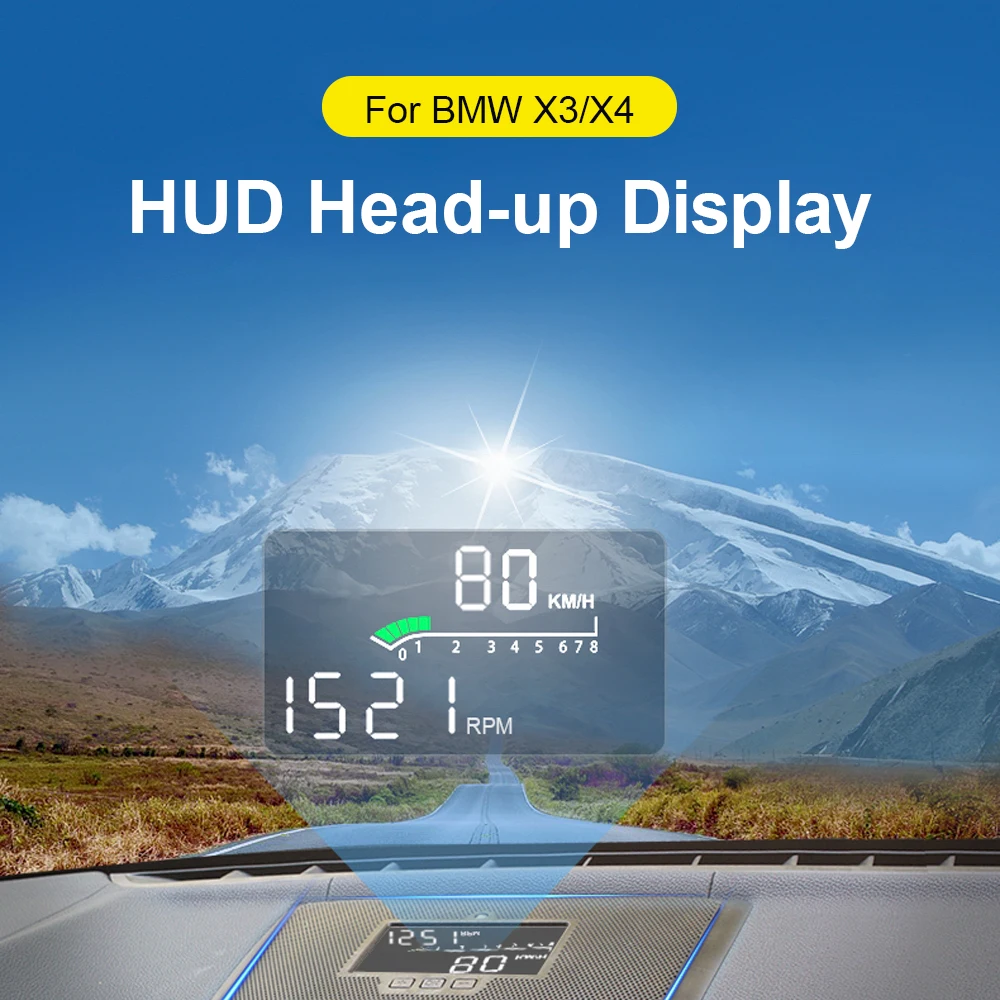 Car HUD Display Specially Designed for BMW X3/X4 Heads Up Display With Overspeed Alarm Voltage Alarm Smart HUD Gauges
Car HUD Display Specially Designed for BMW X3/X4 Heads Up Display With Overspeed Alarm Voltage Alarm Smart HUD Gauges