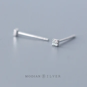 Modian Small Cute Square Clear CZ Stud Earrings Fashion 100% 925 Sterling Silver Tiny Crystal Studs Ear For Women Jewelry Gift 
Modian Small Cute Square Clear CZ Stud Earrings Fashion 100% 925 Sterling Silver Tiny Crystal Studs Ear For Women Jewelry Gift