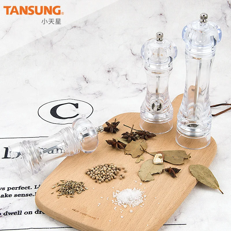 Kitchen Supplies Household Grinder Acrylic Pepper Mill Manual Kitchen Condiment Bottles Condiment Bottle Wholesale 
Kitchen Supplies Household Grinder Acrylic Pepper Mill Manual Kitchen Condiment Bottles Condiment Bottle Wholesale