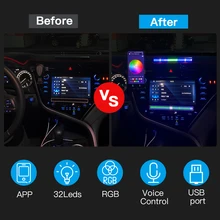 

RGB LED Strip Light Music Sound Control Pickup Rhythm Ambient Atmosphere Lamp Backlight Night Light For Bar Car Home Decoration