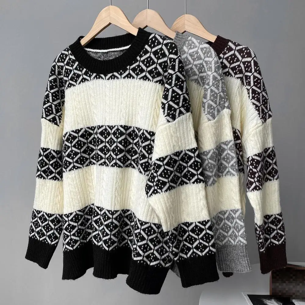 2020 Autumn Winter Women Sweater Loose Plus Size O Neck Long Sleeve Cable Knit Pullover Sweatershirt
2020 Autumn Winter Women Sweater Loose Plus Size O Neck Long Sleeve Cable Knit Pullover Sweatershirt