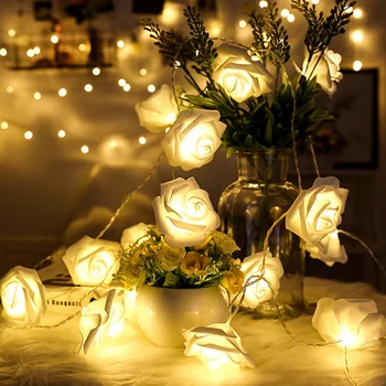 1.5M 10LED Artificial Rose Flower Garland String Light LED Fairy Lights Valentine's Day Wedding Christmas Party Decorations
1.5M 10LED Artificial Rose Flower Garland String Light LED Fairy Lights Valentine's Day Wedding Christmas Party Decorations