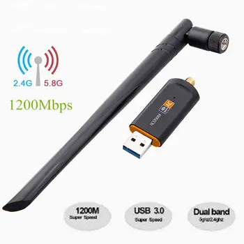 1200Mbps Dual Band USB Dongle WiFi Adapter 2.4/5Ghz 802.11AC Network Card High Speed USB3.0 Receiver
1200Mbps Dual Band USB Dongle WiFi Adapter 2.4/5Ghz 802.11AC Network Card High Speed USB3.0 Receiver