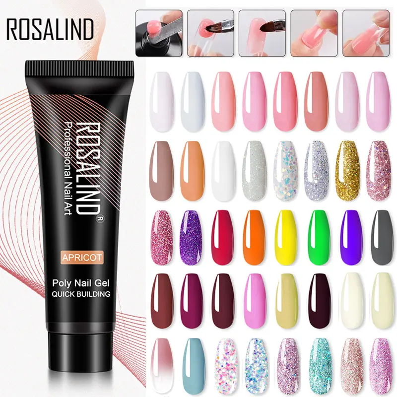 ROSALIND Poly Acrylic Gel For Manicure 15ML Nail Extension 60 Colors Polygels Nails Art Painting polish | Красота и здоровье