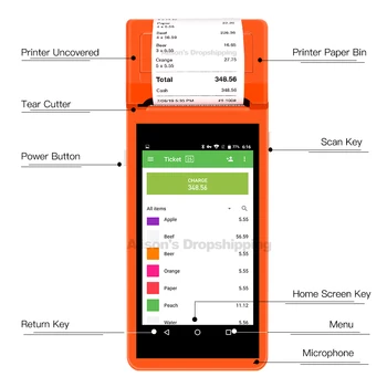 PDA POS WIFI Bluetooth 4G PDA Android 6.0 POS Barcode Scanner Reader 1D Thermal Receipt Printer 58mm Handheld POS terminal For R
PDA POS WIFI Bluetooth 4G PDA Android 6.0 POS Barcode Scanner Reader 1D Thermal Receipt Printer 58mm Handheld POS terminal For R