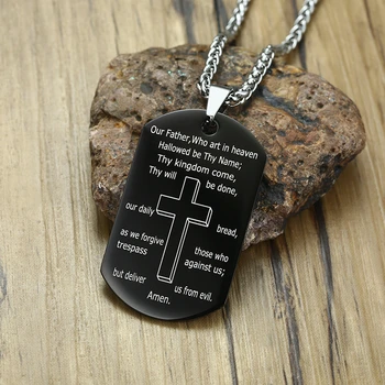 LORD'S PRAYER DOG TAG PENDANT NECKLACE IN STAINLESS STEEL
LORD'S PRAYER DOG TAG PENDANT NECKLACE IN STAINLESS STEEL