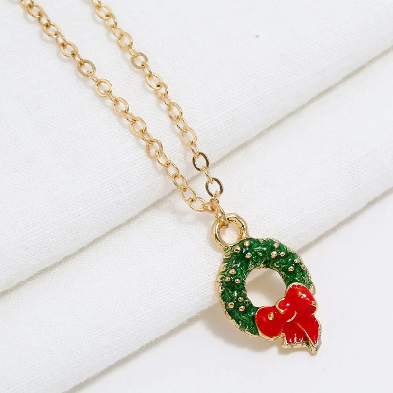 snowflake christmas tree santa stud earrings necklace bracelet