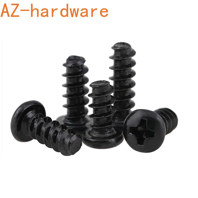 GuHua Black Cross Round Head Flat Tail Self Tapping Small Screw PB Philips Pan End Screws M1.4M2M2.3 1000PCS | Обустройство дома