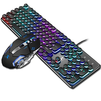 Professional Gaming Keyboard And Mouse USB Wired Punk Mechanical 104 Keys Round Keycap RGB Backlit Game Keyboards For PC
Professional Gaming Keyboard And Mouse USB Wired Punk Mechanical 104 Keys Round Keycap RGB Backlit Game Keyboards For PC