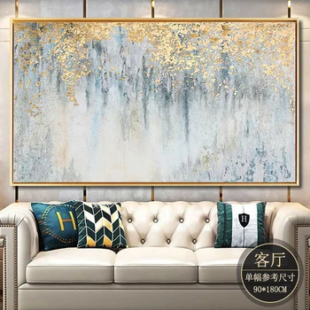 100% Hand Painted Abstract Golden Dots Canvas Painting Blue Gray Poster Modern Wall Picture for Living Room Luxury Huge Wall Art
100% Hand Painted Abstract Golden Dots Canvas Painting Blue Gray Poster Modern Wall Picture for Living Room Luxury Huge Wall Art