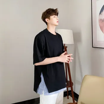 Men Stripe Splice Hem Short Sleeve Casual Tees Shirts Male Women Teens Streetwear Hip Hop T-shirt
Men Stripe Splice Hem Short Sleeve Casual Tees Shirts Male Women Teens Streetwear Hip Hop T-shirt