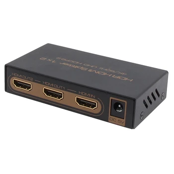 

ABGN Hot-4K x 2K 60Hz HDR HDMI Splitter 1X2 HDMI 2.0 Switcher 1080P 3D HDCP2.2 Adapter for PC HDTV DVD CCTV PS3 4 EU Plug