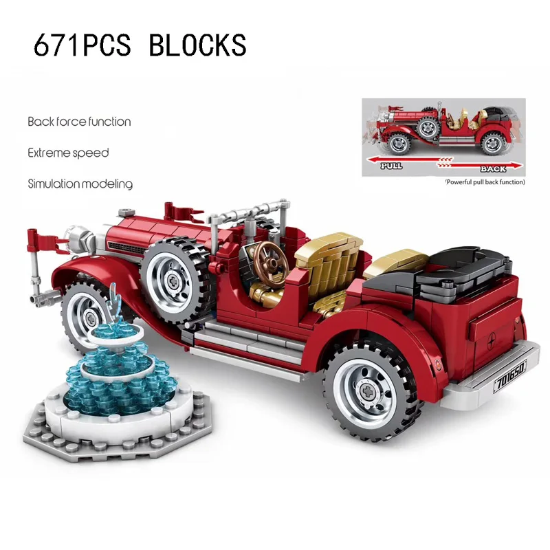 617pcs LegoINGlys Technic Roadster Vintage Car Mustanged Building Blocks Wheels assemble Educational Toys Gifts for Children
617pcs LegoINGlys Technic Roadster Vintage Car Mustanged Building Blocks Wheels assemble Educational Toys Gifts for Children
