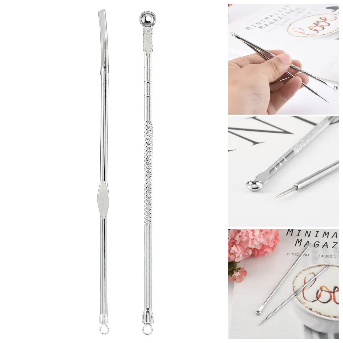 2pcs Double Side BlackHead Remover Tool Acne Needle Blemish Pimple Spot Blackhead Extractor Remover Tool Pore Cleaner Face
2pcs Double Side BlackHead Remover Tool Acne Needle Blemish Pimple Spot Blackhead Extractor Remover Tool Pore Cleaner Face