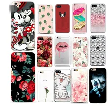 Capa para iohone 8 capa flor impressão clara pele transparente para iphone 8 7 plus 6 s 5 5S se casos cães gato padrão fino coque(China)