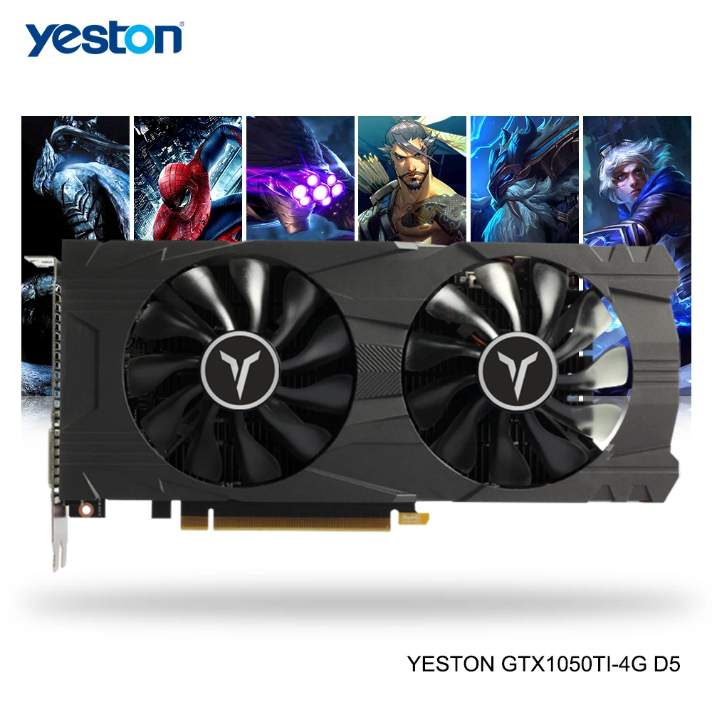 Yeston GeForce GTX 1050Ti GPU 4 ГБ GDDR5 128 бит игровой настольный компьютер ПК Поддержка