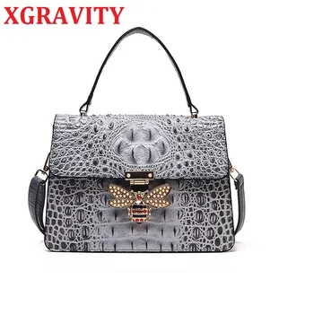 XGRAVITY Crocodile Skin Leather Toe Clutch Bags Shoulder Bag Fantasy Woman Big Bee Designer New Ladies Handbag Bee Bags H079 
XGRAVITY Crocodile Skin Leather Toe Clutch Bags Shoulder Bag Fantasy Woman Big Bee Designer New Ladies Handbag Bee Bags H079