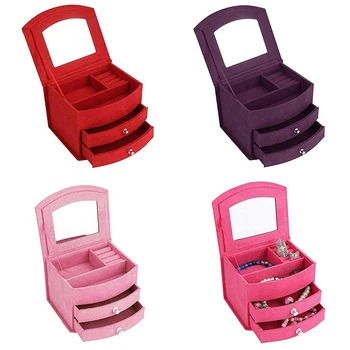 Jewellery Box Organizer Display, 3 Layers Portable Jewelry Earrings Rings Bracelet Necklace Box Organizer Storage With Mirror
Jewellery Box Organizer Display, 3 Layers Portable Jewelry Earrings Rings Bracelet Necklace Box Organizer Storage With Mirror