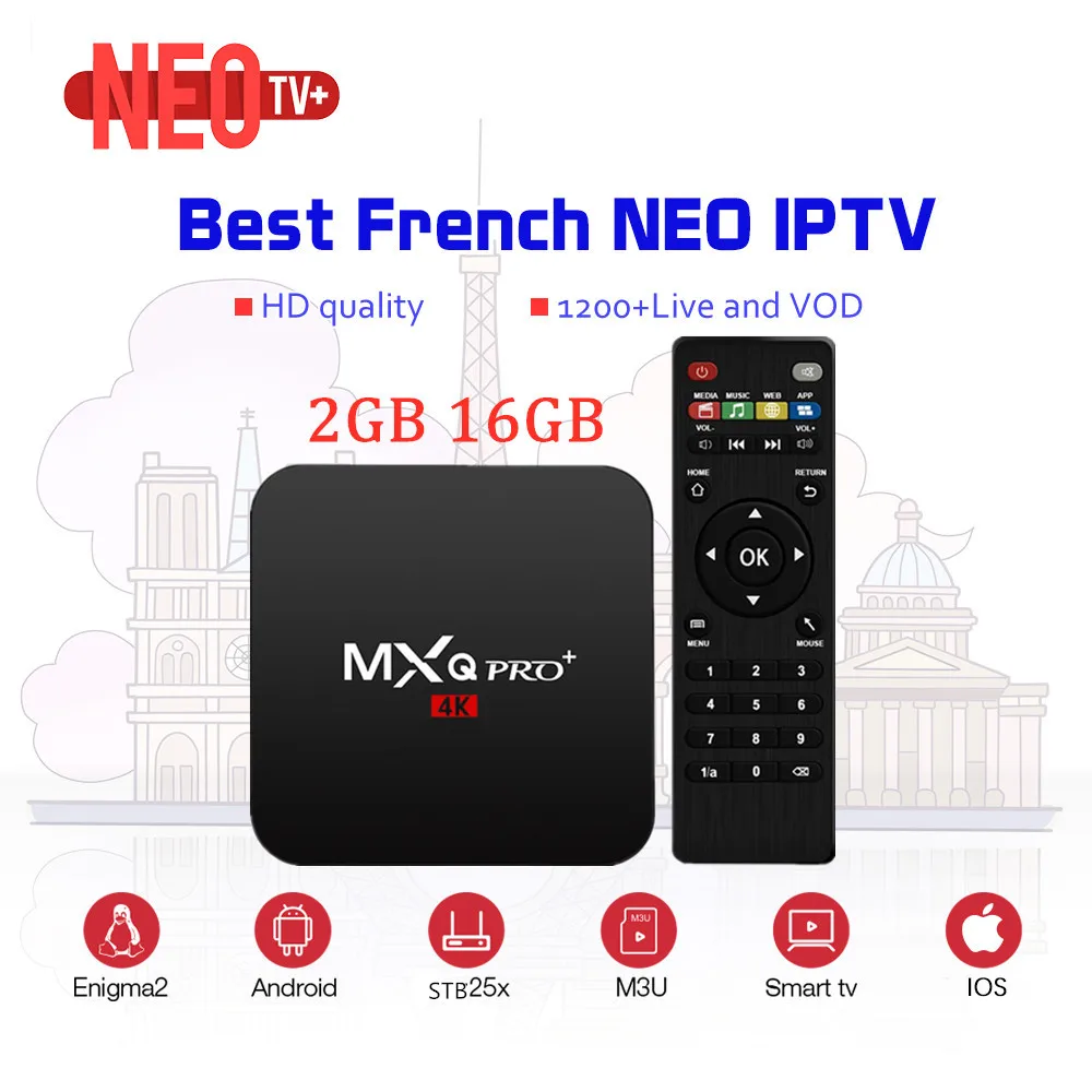 MXQ PRO French IPTV BOX Android 8.1+1 Year NEO tv IPTV subscription IPTV France Belgium Arabic Europe IPTV m3u smart tv box
MXQ PRO French IPTV BOX Android 8.1+1 Year NEO tv IPTV subscription IPTV France Belgium Arabic Europe IPTV m3u smart tv box