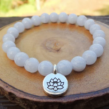 Wholesale A Grade Blue Lace Agates Mala Bracelet New Design Energy Lotus Charm Bracelet for Women Spiritual Balance Bracelet
Wholesale A Grade Blue Lace Agates Mala Bracelet New Design Energy Lotus Charm Bracelet for Women Spiritual Balance Bracelet