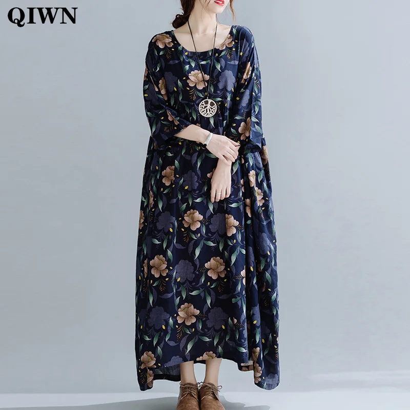2020 Autumn New Women Dress Plus Size Print Floral Maxi Dress Vintage Cotton Linen Boho Big Swing Dresses Vestidos 4XL 5XL 6XL
2020 Autumn New Women Dress Plus Size Print Floral Maxi Dress Vintage Cotton Linen Boho Big Swing Dresses Vestidos 4XL 5XL 6XL