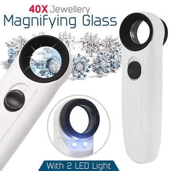 40X Handheld Lluminated Magnifier Microscope Magnifying Glass Aid Reading For Seniors Loupe Jewelry Repair Tool With 2 LED
40X Handheld Lluminated Magnifier Microscope Magnifying Glass Aid Reading For Seniors Loupe Jewelry Repair Tool With 2 LED