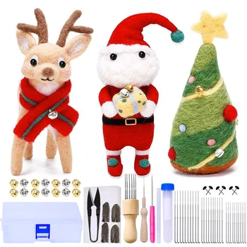 MIUSIE Christmas Needle Felt Kit Wool Starter Handcraft Tool Needle Material Bag Pack Wool Roving Felting Needle Foam Supplies 
MIUSIE Christmas Needle Felt Kit Wool Starter Handcraft Tool Needle Material Bag Pack Wool Roving Felting Needle Foam Supplies