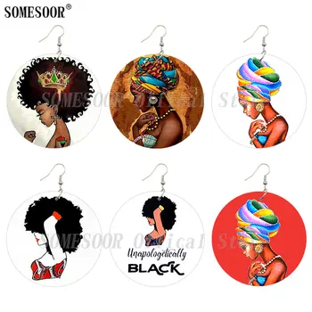 SOMESOOR African Fabric Headwrap Woman Wooden Drop Earrings Unapologetically Black Queen Designs Printed Dangle For Women Gifts
SOMESOOR African Fabric Headwrap Woman Wooden Drop Earrings Unapologetically Black Queen Designs Printed Dangle For Women Gifts