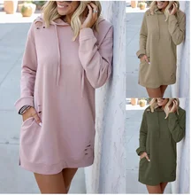 Solid Color Hooded Sweatshirt Dress Autumn Winter Women's Casual Loose Comfort Commute Sweatshirt Pullover
Solid Color Hooded Sweatshirt Dress Autumn Winter Women's Casual Loose Comfort Commute Sweatshirt Pullover