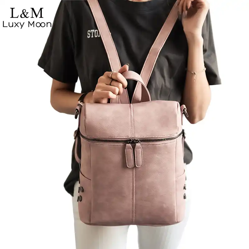 prostoj stil ryukzak zhenskie kozhanye ryukzaki dlya devochek podrostkov shkolnye sumki modnaya vintazhnaya odnotonnaya chernaya sumka na plecho molodezhnaya xa568 fashion leather backpack leather backpackleather fashion backpack aliekspress