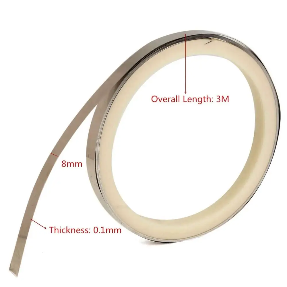 8mm x 0.1mm Ni Plate Nickel Strip Tape Length 3M For Li 18650 Battery Spot Welding
8mm x 0.1mm Ni Plate Nickel Strip Tape Length 3M For Li 18650 Battery Spot Welding