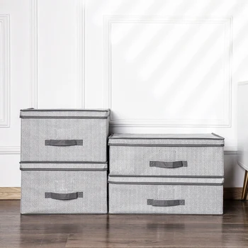Storage Bins for Closet with Lids and Handles, Rectangle Storage Box, Fabric Storage Baskets Container-Gray
Storage Bins for Closet with Lids and Handles, Rectangle Storage Box, Fabric Storage Baskets Container-Gray