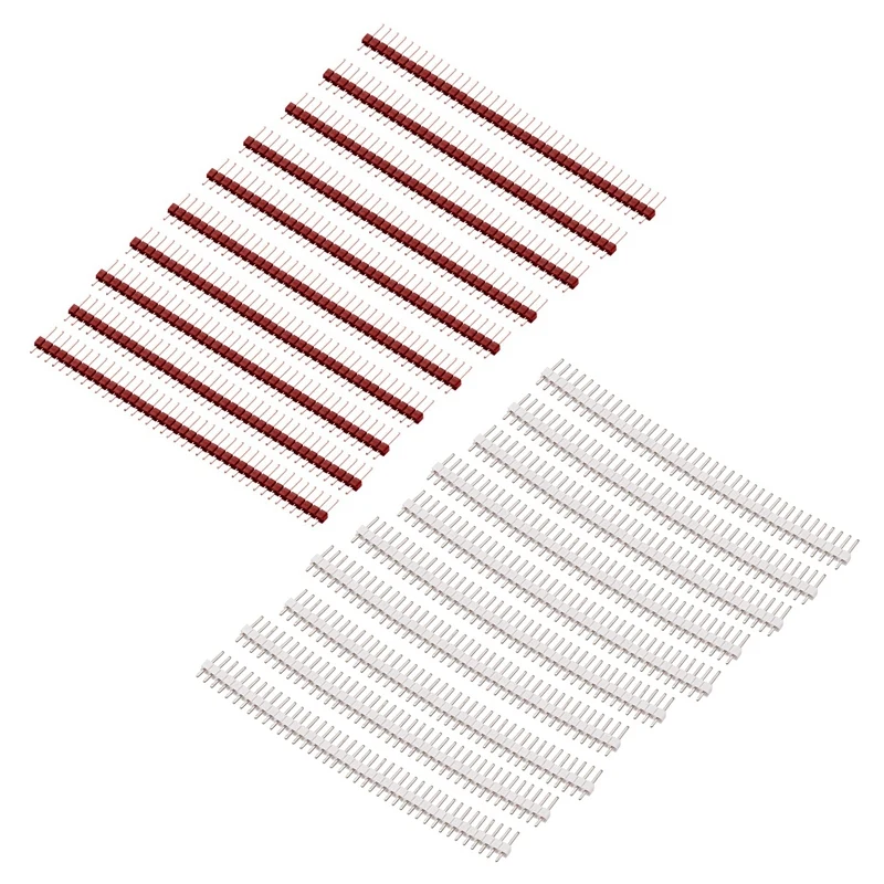 Hot Sale 20 Strips 2.54Mm 40Pin Male Single Row Pin Header Strip for Arduino DIY - 10 Strips Red & 10 Strips White 
Hot Sale 20 Strips 2.54Mm 40Pin Male Single Row Pin Header Strip for Arduino DIY - 10 Strips Red & 10 Strips White