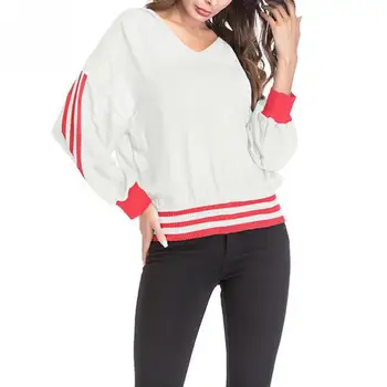 Autumn Fashion Loose See Through Knitted Sweater Women Casual V-neck Side Striped Patchwork Knitted Hooded Pullover
Autumn Fashion Loose See Through Knitted Sweater Women Casual V-neck Side Striped Patchwork Knitted Hooded Pullover