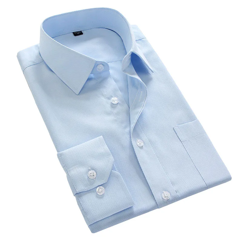 Men's long-sleeved Oxford-spun plain shirt with a formal button-down collar in front chest pocket
Men's long-sleeved Oxford-spun plain shirt with a formal button-down collar in front chest pocket