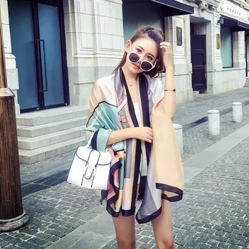 New style Chinese Silk Autumn and winter Lady Popular Multicolor Print silk scarf beach Headscarf Women Fashion Sunscreen Shawl 
New style Chinese Silk Autumn and winter Lady Popular Multicolor Print silk scarf beach Headscarf Women Fashion Sunscreen Shawl