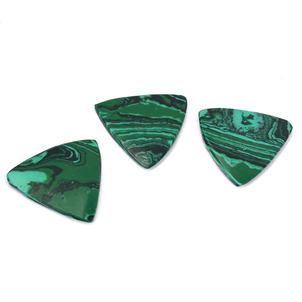 Pack of 3 Triangle Guitar Pick Plectrums Malachite Stone for Guitar Bass Ukulele Parts Pack of 3 Triangle Guitar Pick Plectrums Malachite Stone for Guitar Bass Ukulele Parts
