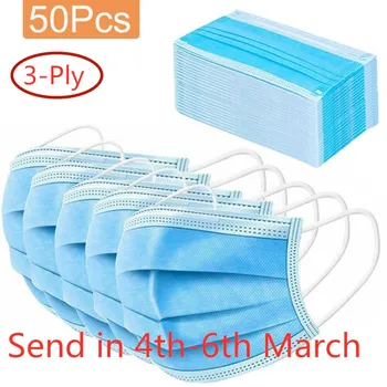 High Quality 3-Ply Disposable Mask 50 Pcs/Pack pm 2.5 Nonwoven Breathable Single-use 3 Layer Mouth Dust 3 Face Masks Shields new
High Quality 3-Ply Disposable Mask 50 Pcs/Pack pm 2.5 Nonwoven Breathable Single-use 3 Layer Mouth Dust 3 Face Masks Shields new