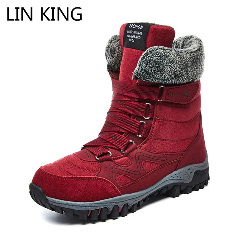 Фото LIN KING/женские ботинки размера плюс водонепроницаемые зимние - купить
