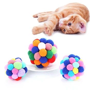 New Pet Cat Toy Color Handmade Bell Bouncing Ball Cat Interactive Toy Built-In Catnip Colorful Bouncy Ball Pet Supplies 
New Pet Cat Toy Color Handmade Bell Bouncing Ball Cat Interactive Toy Built-In Catnip Colorful Bouncy Ball Pet Supplies